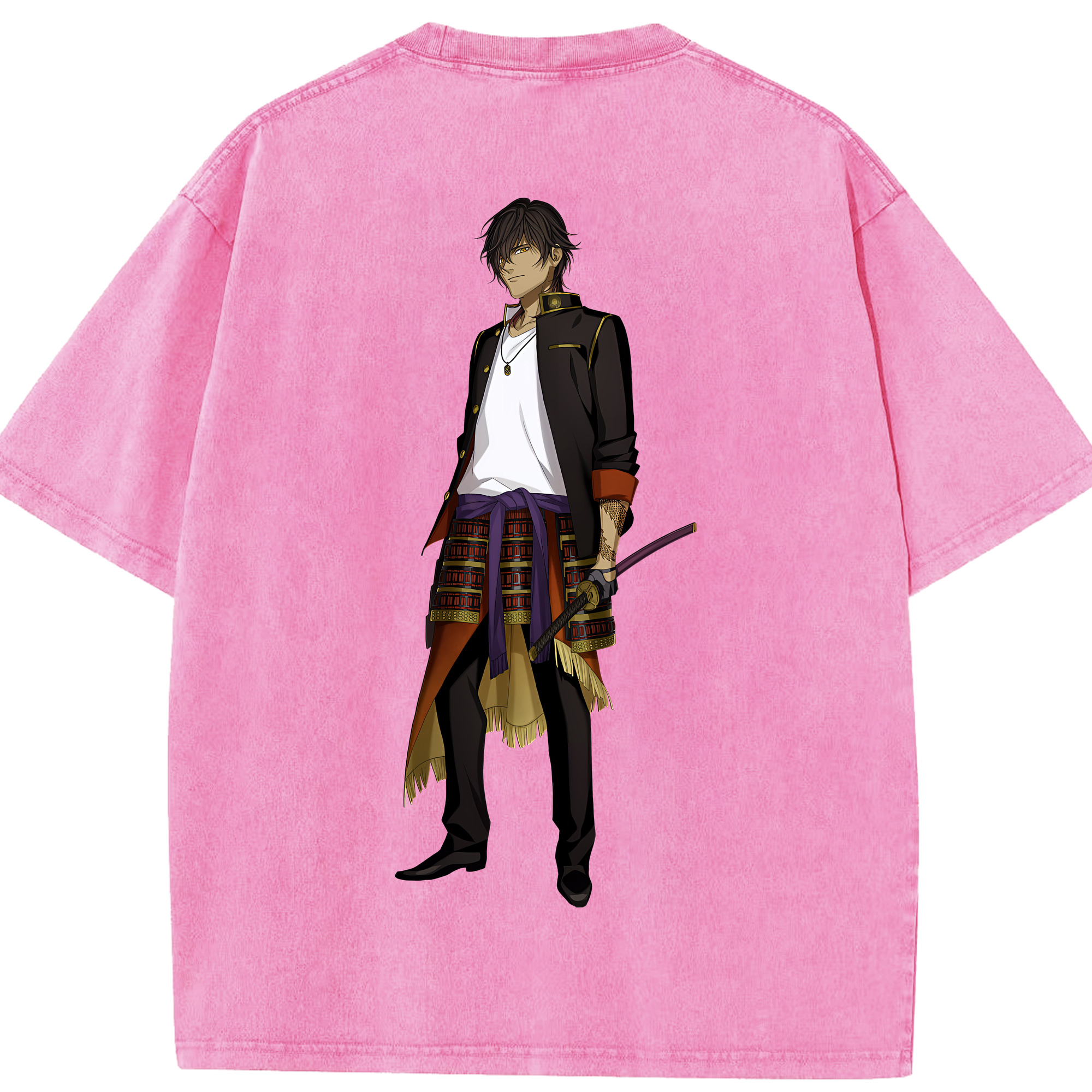 （画像用） 刀剣乱舞 Touken Ranbu 綿100% ヴィンテージ風 半袖Tシャツ（背面プリント）